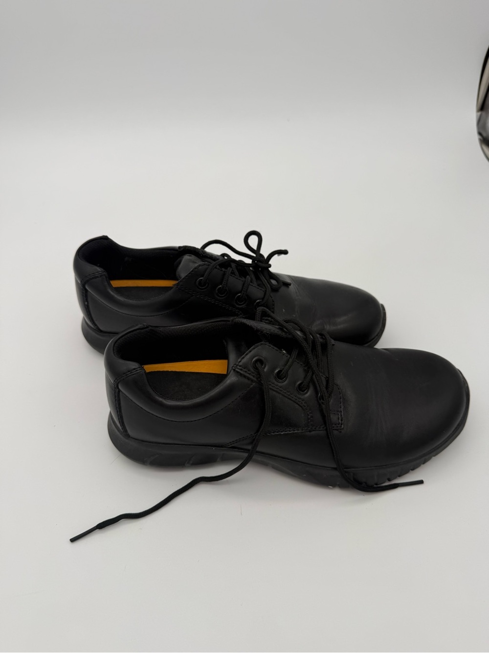 Black Lace-Up Comfort Work Shoes